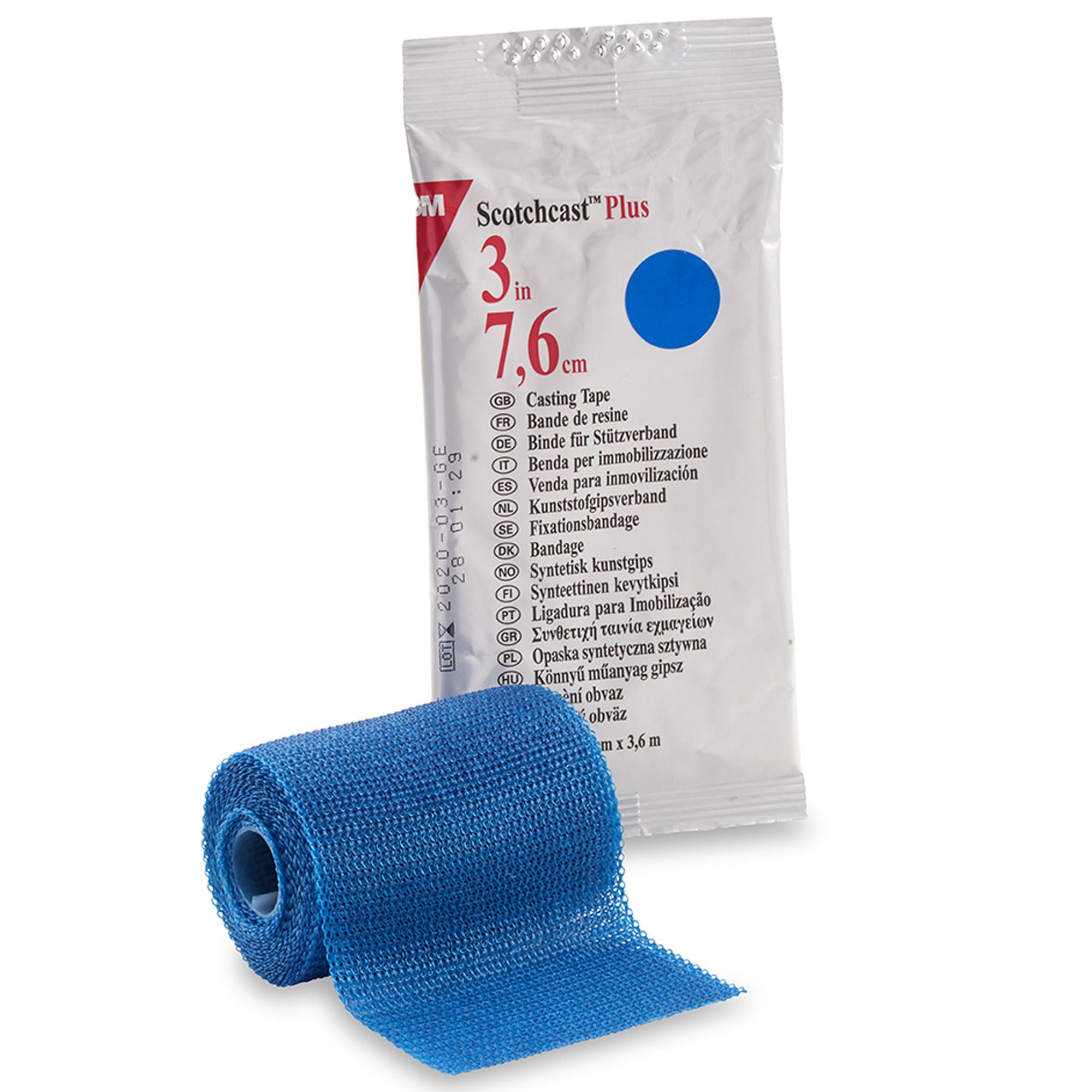 3M Scotchcast Plus Cast Tape 3 Inch X 12 Foot Blue 82003B, 10 Ct
