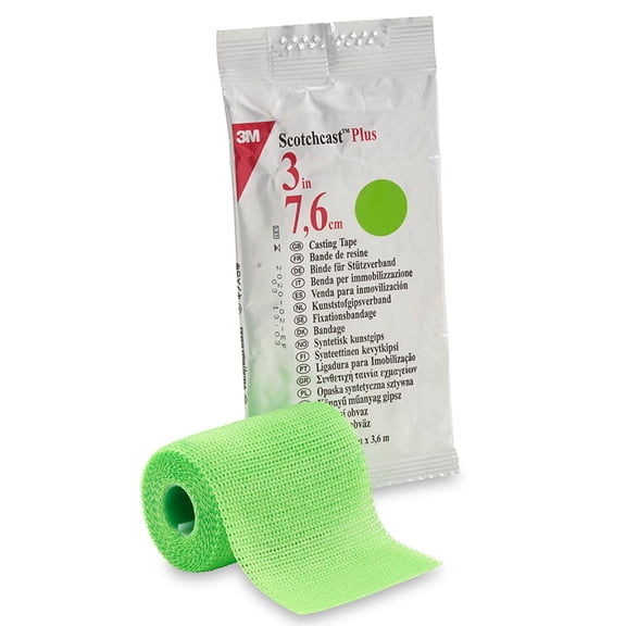 3M Scotchcast Plus Cast Tape 3 Inch X 12 Foot Green 82003V, 10 Ct