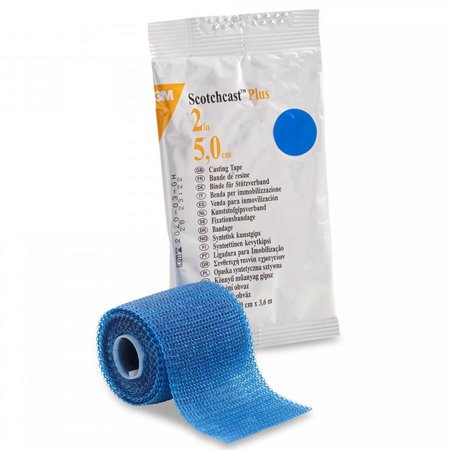3M Scotchcast Plus Cast Tape, Fiberglass/Resin, 2 Inches x 12 Feet, Blue, 10 Count