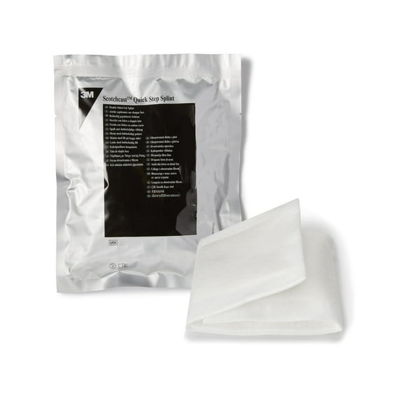 3M Scotchcast Quick Step Double Sided Felt Padded Precut Splint 4 x 30" White 75430, 10 Ct