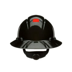 3M SecureFit Full Brim Hard Hat H-812SFR-UV, Black, 4-Point Pressure Diffusion Ratchet Suspension, with Uvicator, 20 ea/Case