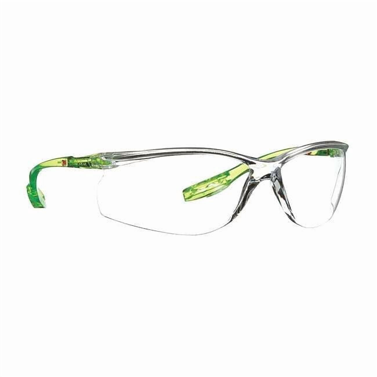CCS, Safety Glasses, Scotchgard Anti-Fog & Anti-Scratch, Clear Lens, Green Frame, Frameless