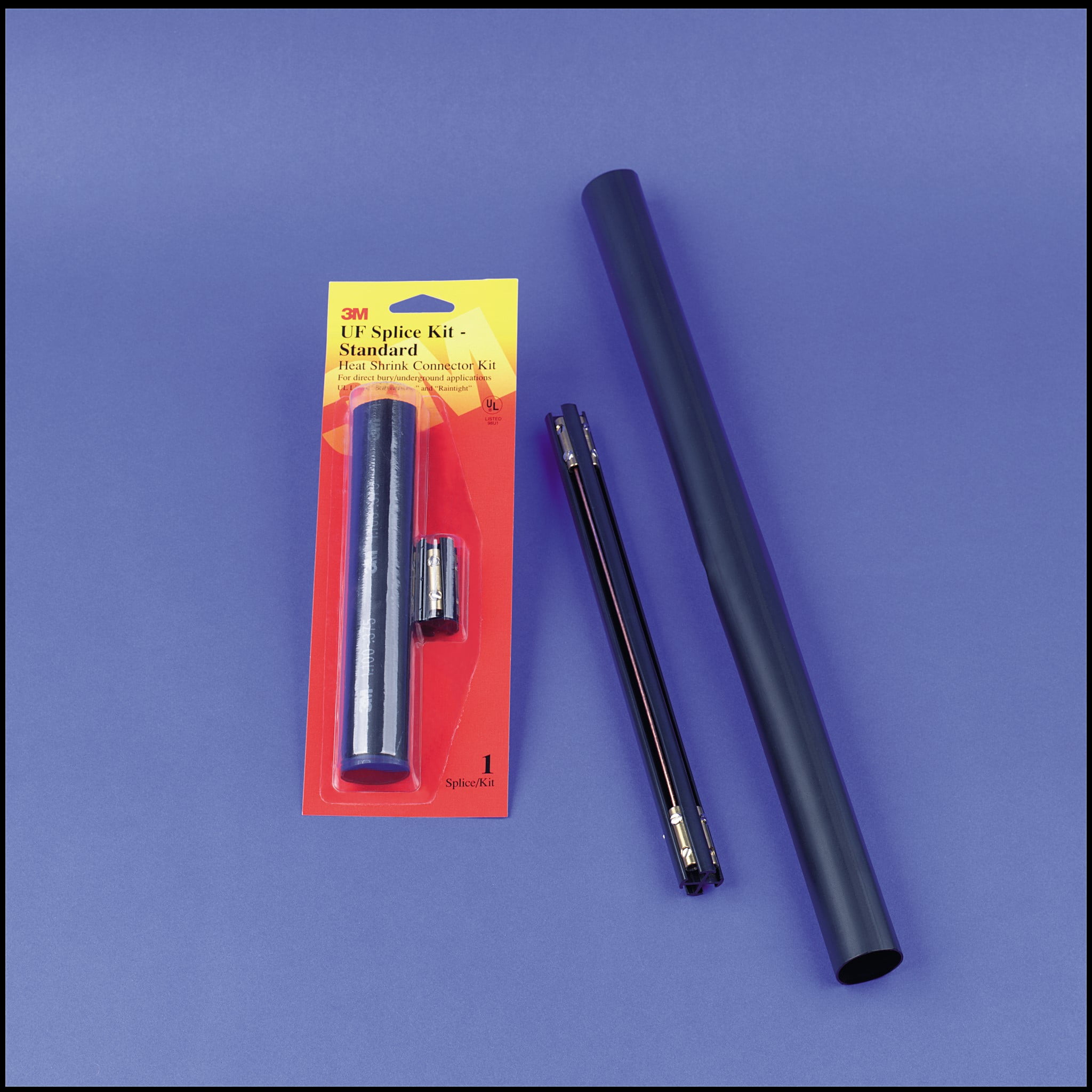 3M Splice Kit UF1 Standard, 1.8 in (45,7 mm) connector, 8.0 in (203,2 mm) heat shrink tube, 6 kits/case