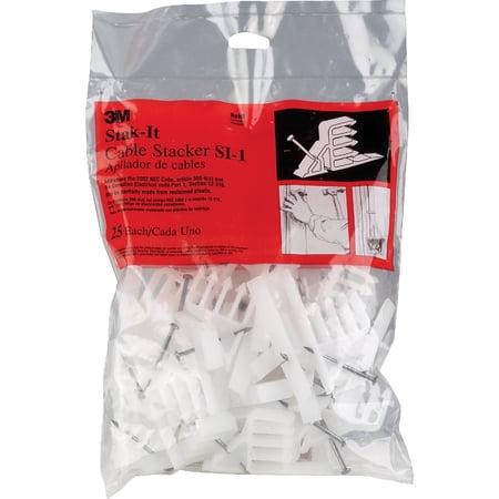 3M Stak-It Plastic Cable Stacker SI-1 - 14/2 to 10/2 AWG, Stackable - 25 Pack