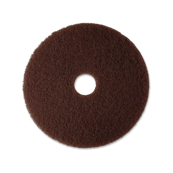 3M Brown Stripper Pad 7100 - 20" Diameter - 5/Carton x 20" Diameter - Fiber - Brown