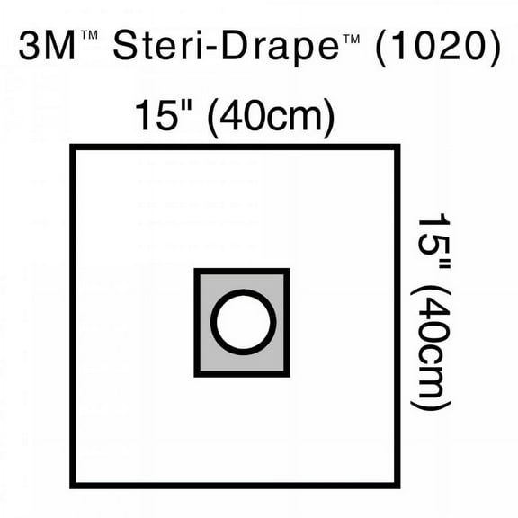 3M Steri-Drape Small with Adhesive Aperture, 15" x 15", 10 Count