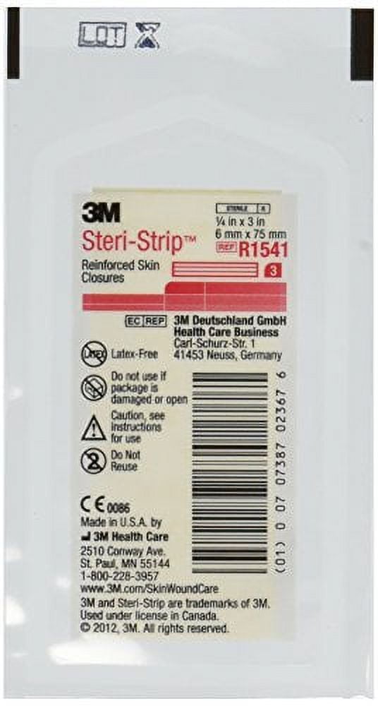 3M SteriStrip Adhesive Skin Closures 1/4" x 3" 3 Ct 10 Pk Wound