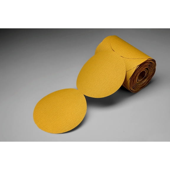 3M Stikit Gold Film Disc Roll Dust Free, 01381, 6 in, P120, 125 discs per roll, 4 rolls per case