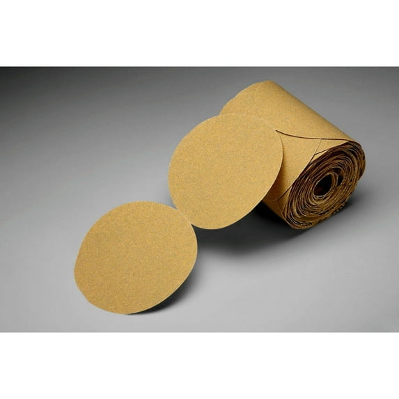 3M Stikit Gold Paper Disc Roll 216U, 5 in x NH P320 A-weight, 75 discs per roll