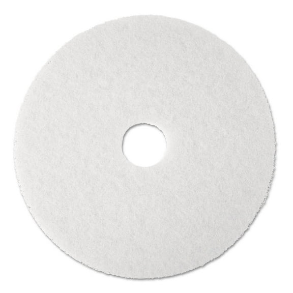 3m Super White Polish Pad 4100 - 17" Diameter - 5/carton - Polyester Fiber - White (MMM08481)