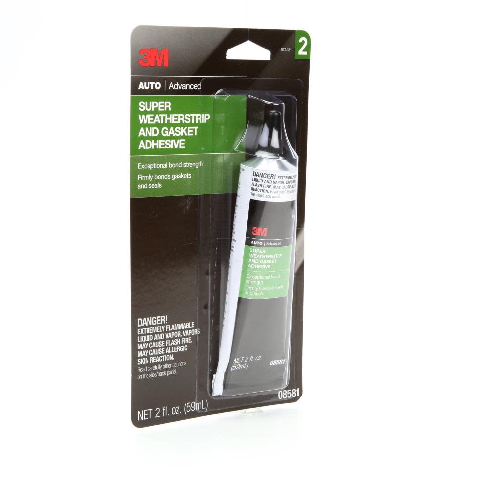 3M Super Weatherstrip and Gasket Adhesive, 08581, Black, 2 fl oz Tube, 1 Per Pack
