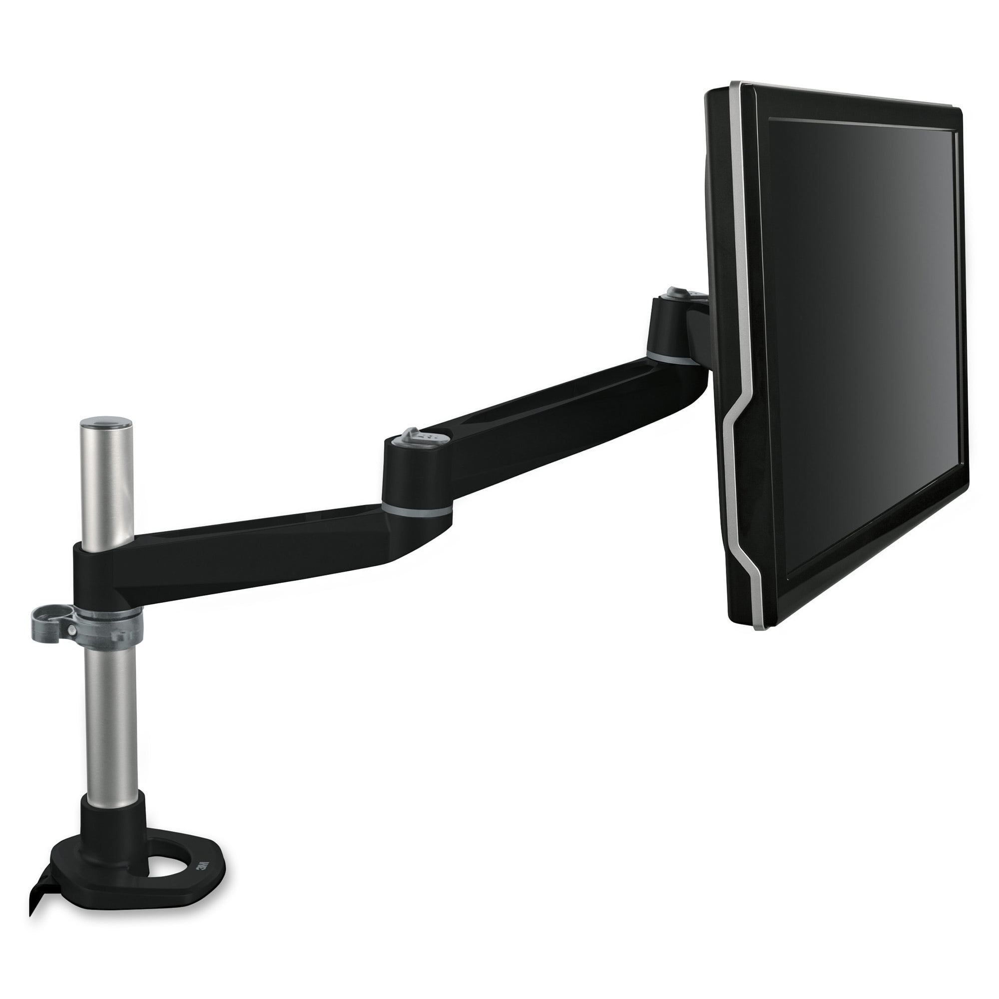 Black Dual-Swivel Adjustable Desk Monitor Arm