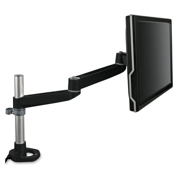 3M MA140MB 4-1/2 in. x 19-1/2 in. 30-lb. Capacity Dual-Swivel Monitor Arm - Black/Gray