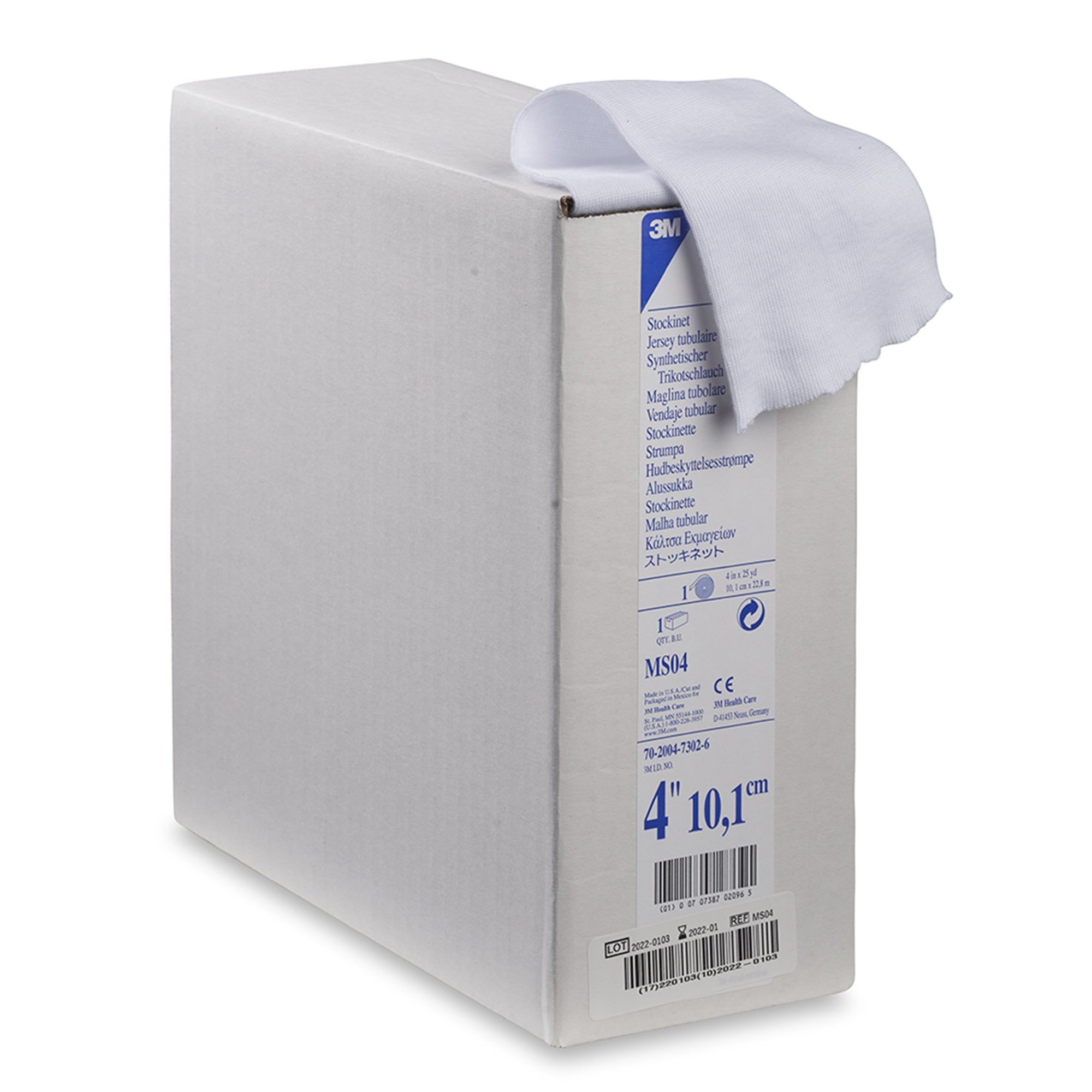 3M Synthetic Stockinette 4 Inch X 25 Yard Polyester White MS04, 1 