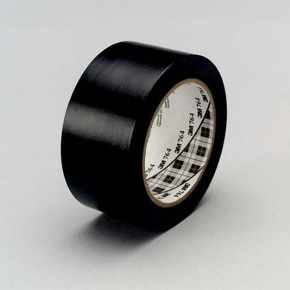 3M T965764B 764 Vinyl Tape, 5.0 mil, 36 yd. Length x 1" Width, Black