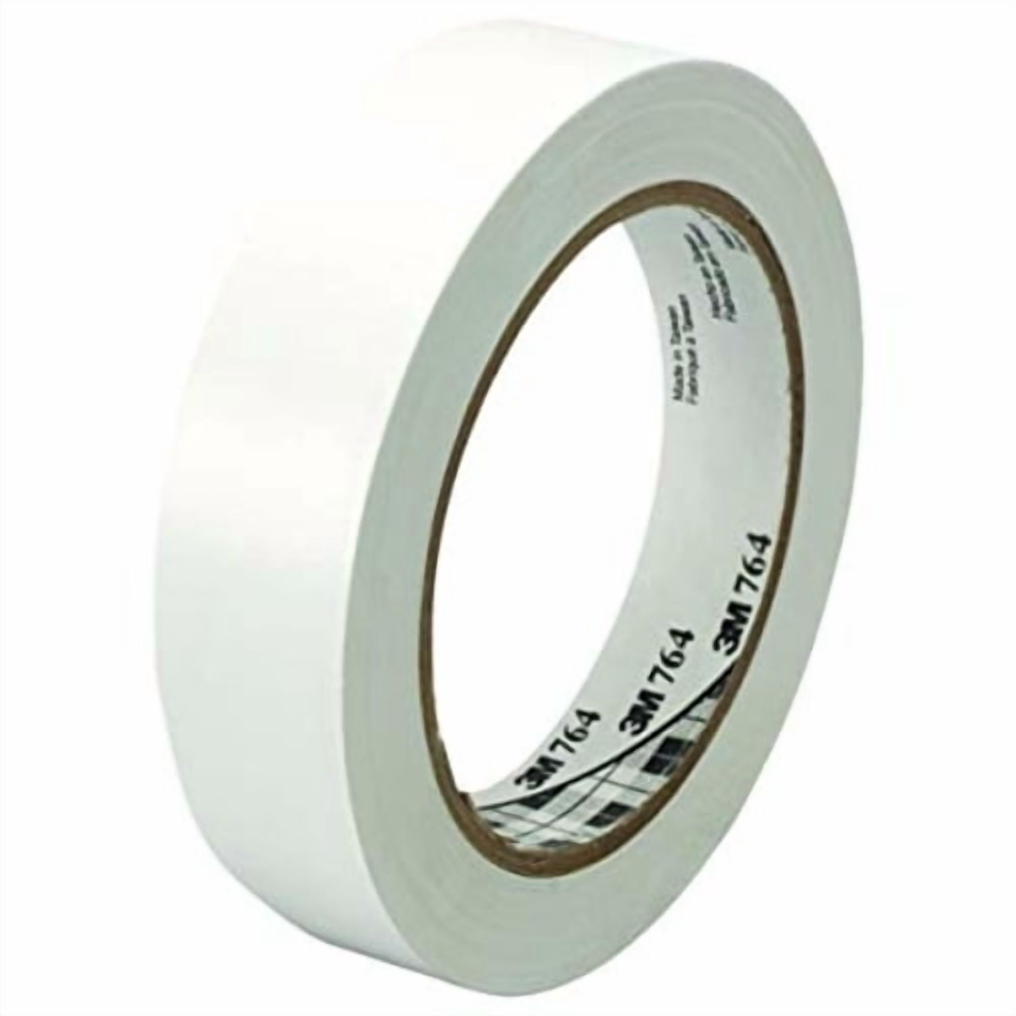 3M T965764W6PK Vinyl Tape, 1" x 36 yd, White (Pack of 6)
