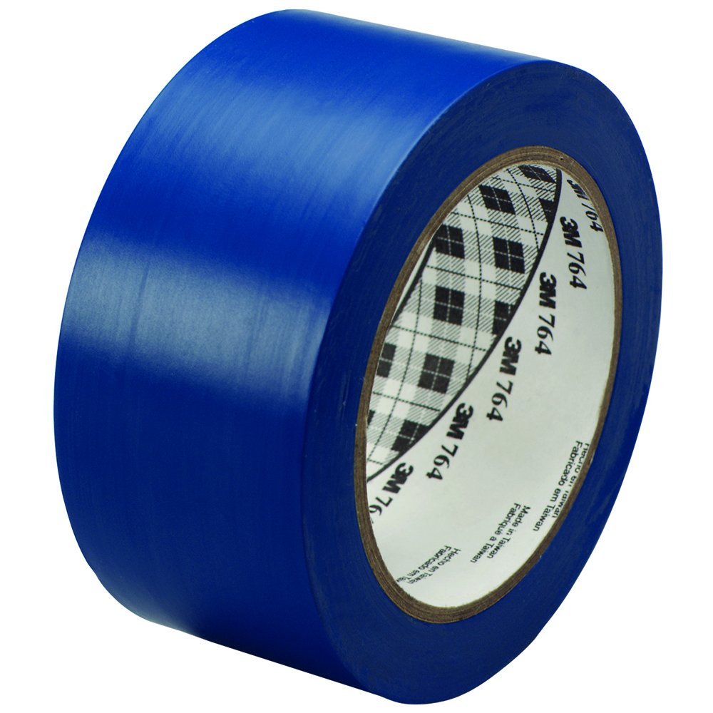 3M T967764L6PK Vinyl Tape, 2" x 36 yd, Blue (Pack of 6)