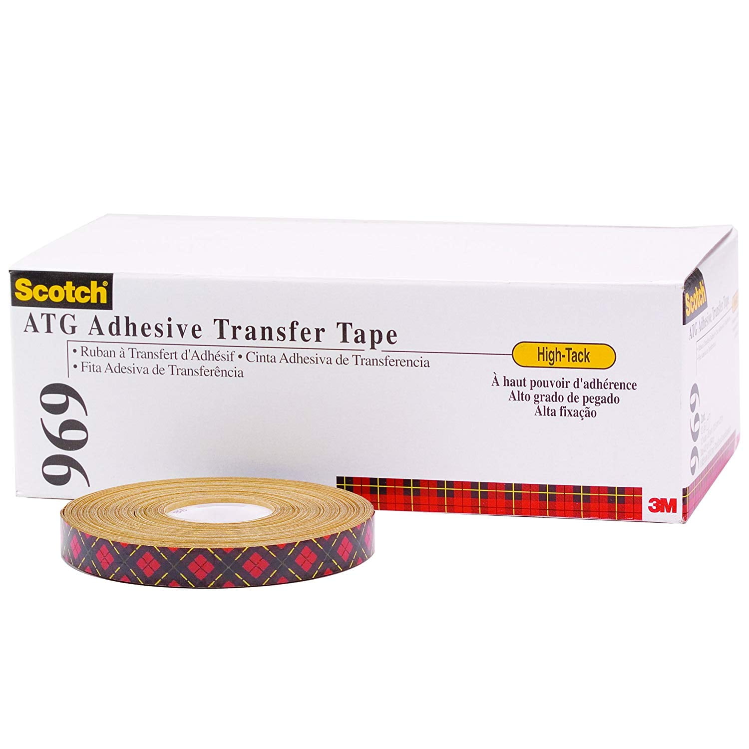 3M T9689696PK Adhesive Transfer Tape, 1/4" x 18 yd (Pack of 6)