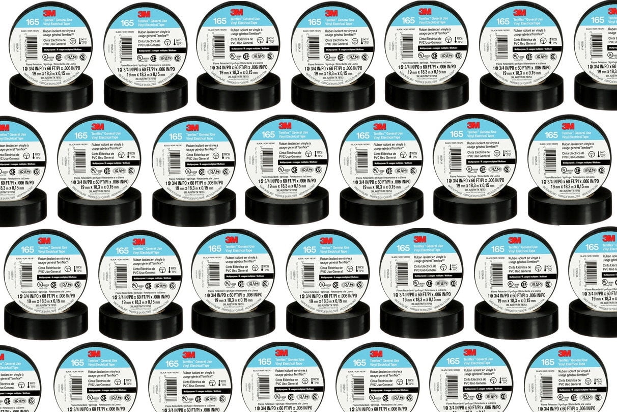 3M(TM) Temflex(TM) 1700 165 Economy Grade Vinyl Electrical Tape, 3/4 in x 60 ft (19 mm x 18,3 m) [25 PACK]