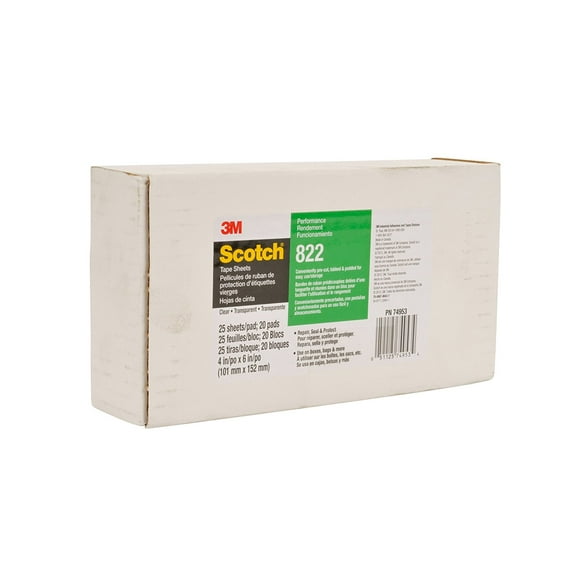 3M Tape Sheets 822 Clear, 4 in x 6 in, Conveniently Packaged (Pack of 20 pads)