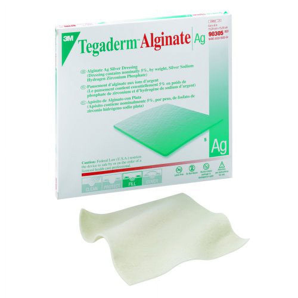 3M? Tegaderm? Ag Calcium Alginate Dressing with Silver, 6 x 6 inch, 5