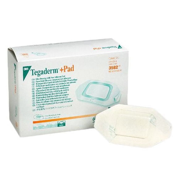 3M Tegaderm Composite Adhesive Dressing 3-1/2 X 4-1/8 Inch Film, 1 X 2-3/8 Inch Pad, Sterile, Box of 25
