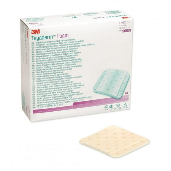 3M Tegaderm High Performance Adhesive Foam First Aid Gauze Pads 4 x 4 Inch, 40 Count