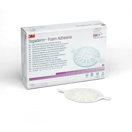 3M Tegaderm High Performance Foam Dressing - 4 Inches x 4.5 Inches, Oval, White, Sterile, 10 Count