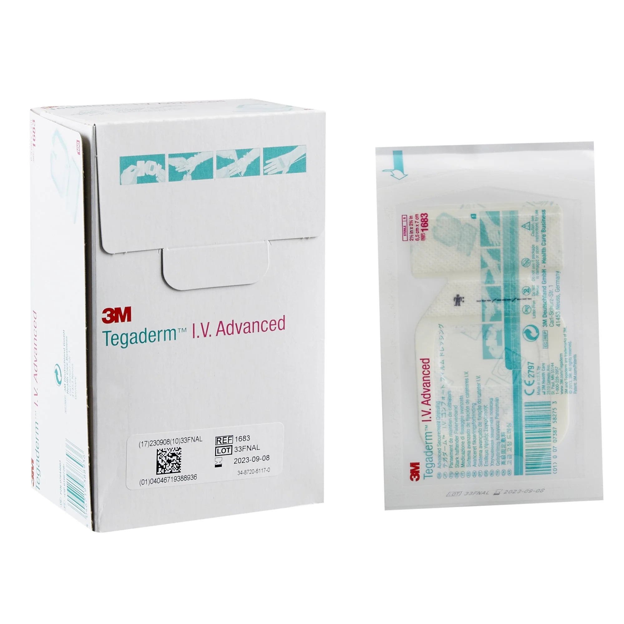 3M? Tegaderm IV Advanced Securement Dressing, 2L x 2W inch, 100/Box