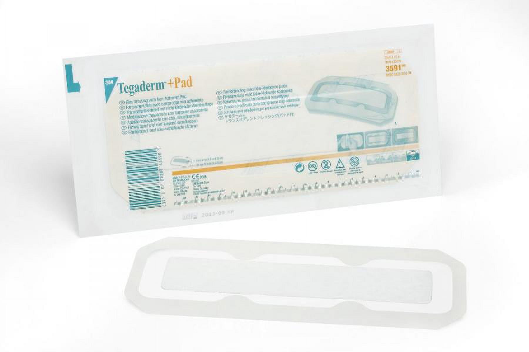 3M Tegaderm +Pad Film Dressing, 3.5 x 10 Inch, 25 Count