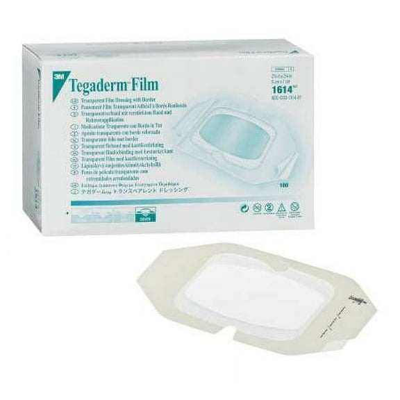 3M Tegaderm Transparent Film Dressing  Frame Style Delivery Without Label 4 x 4.75 Inch, 2 Dressings