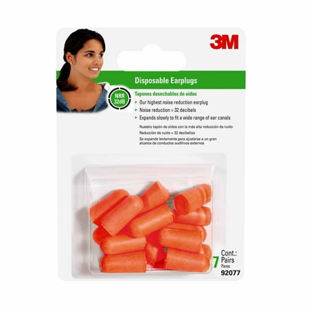 3M Tekk Protection Lawn & Garden Disposable Earplugs, Orange, 7 Pairs