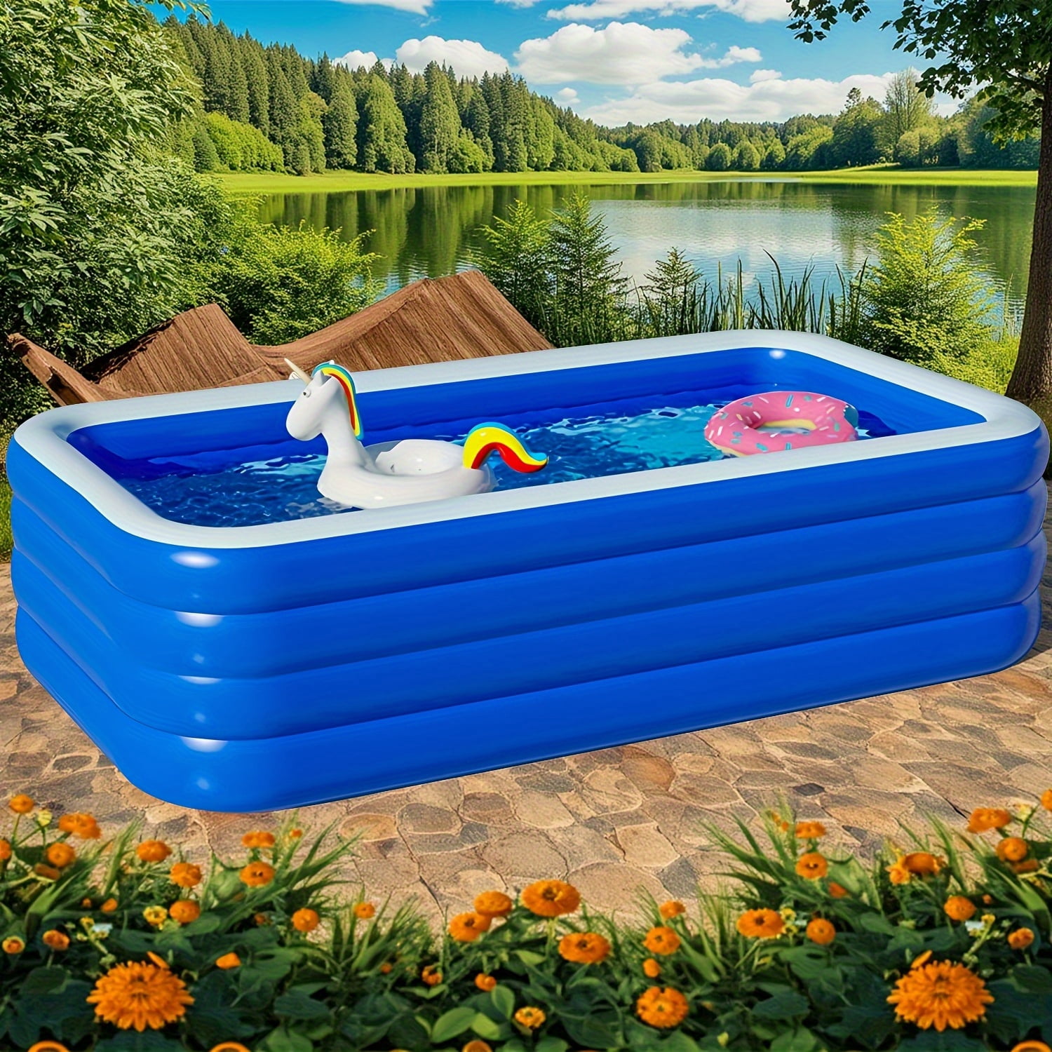 [3M Thickened PVC Pool] 3 Meters Inflatable Swimming Pool, Thickened ...
