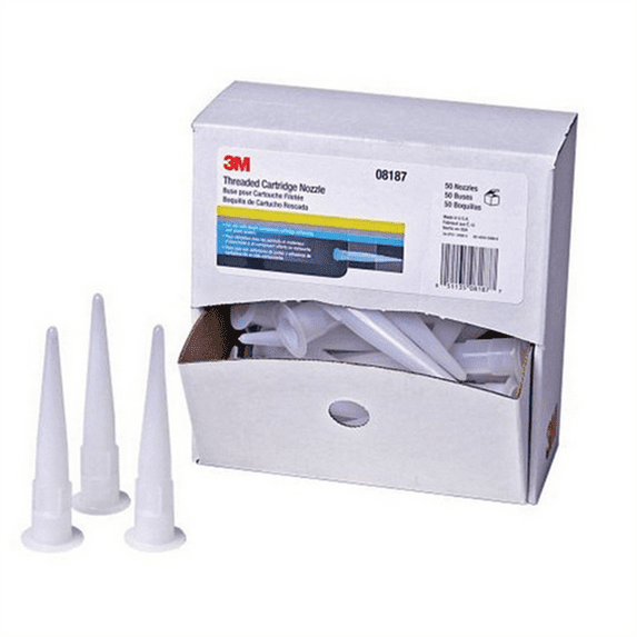 3M 08187 Threaded Cartridge Nozzle, Plastic, Opaque