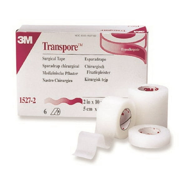 3M - Transpore - Medical Tape 3M - Transpore - Water Resistant 1/2 Inch X 10 Yard Transparent NonSterile - 24/Box