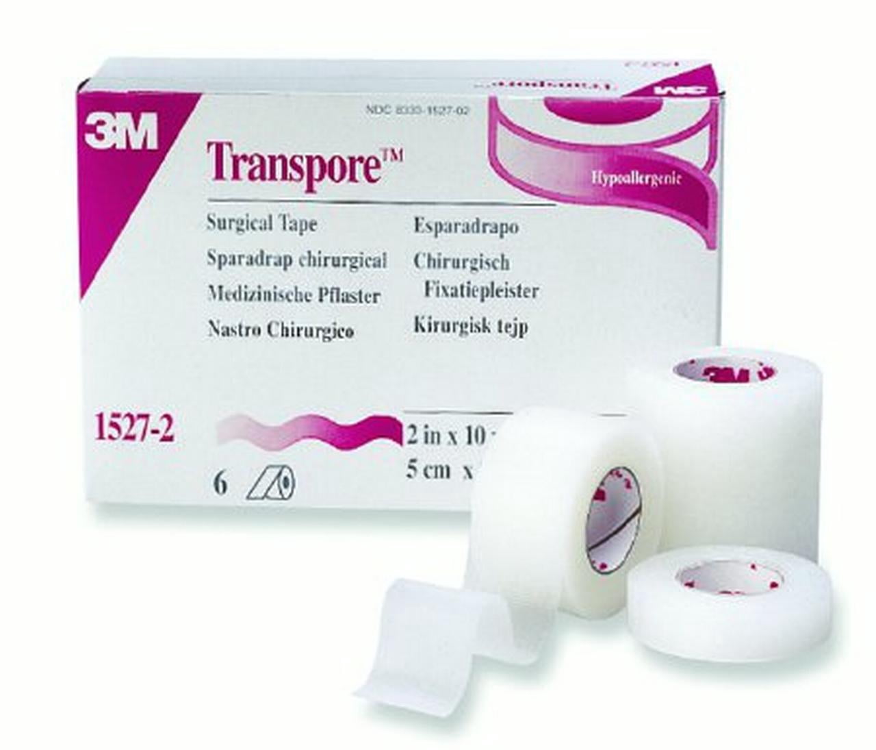 3M Transpore Medical Tape Water Resistant Plastic 1 Inch X 10 Yard NonSterile Case of 120