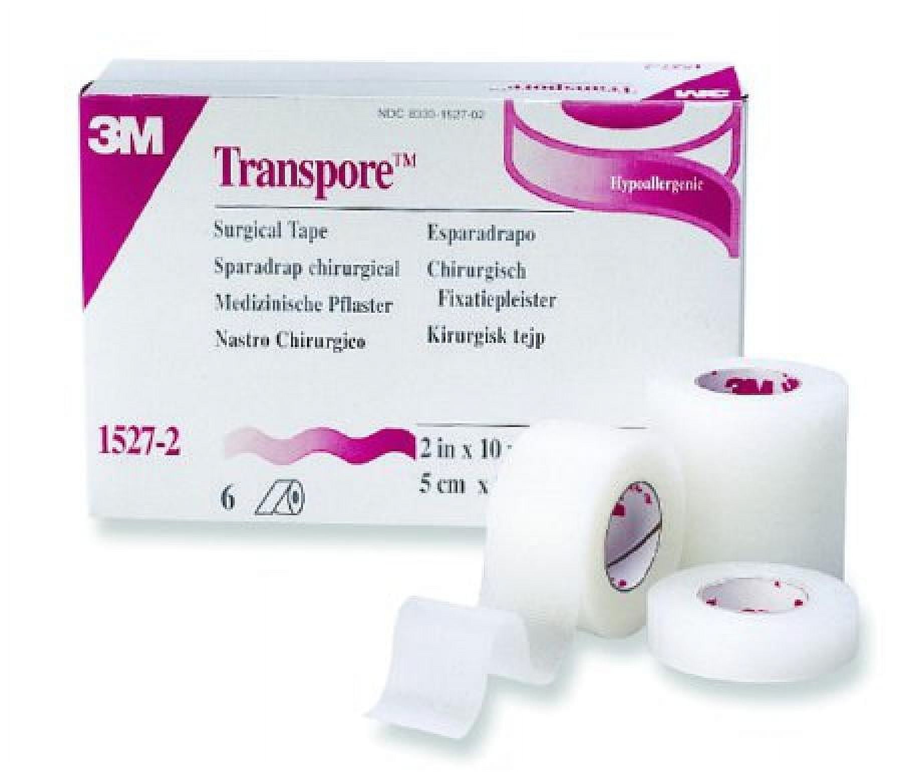 3M Transpore Surgical Tape, Plastic, Water Resistant, 2 Inches x 10 Yards, Transparent, Non-sterile, 60 Count