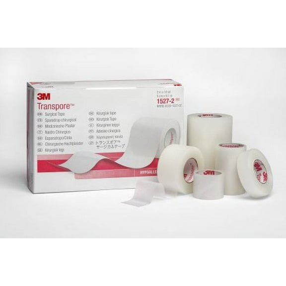 3M Transpore Water Resistant Plastic Medical Tape 2'' X 10 yds, 4 Pack