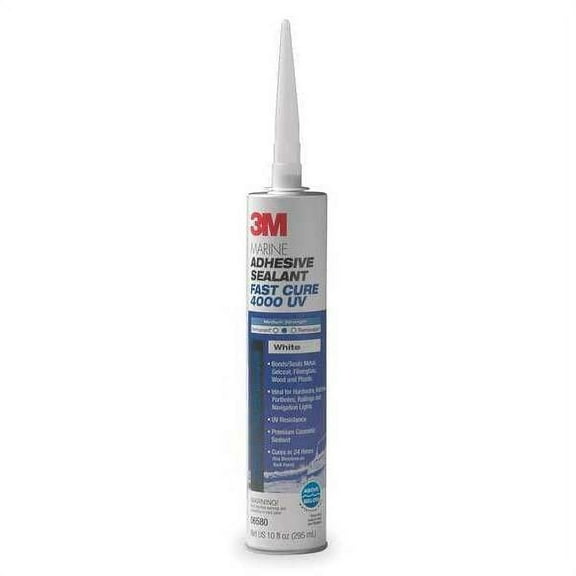 3M UV-Resistant Fast Cure 4000 UV Gasket Sealant, 10 oz, White, Temp Range -40 to 190 Degrees F