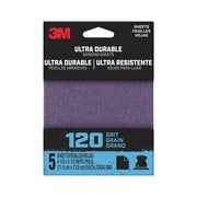 3M Ultra Durable Power Sandpaper, 120 Grit, 1/4 Sheet, 4.5 in x 5.5 in, 5/pack