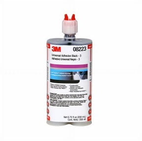 3M Universal Adhesive Black - 3, 08223, High Viscosity, Gap Filling, Durable, Industrial, 200 mL Cartridge
