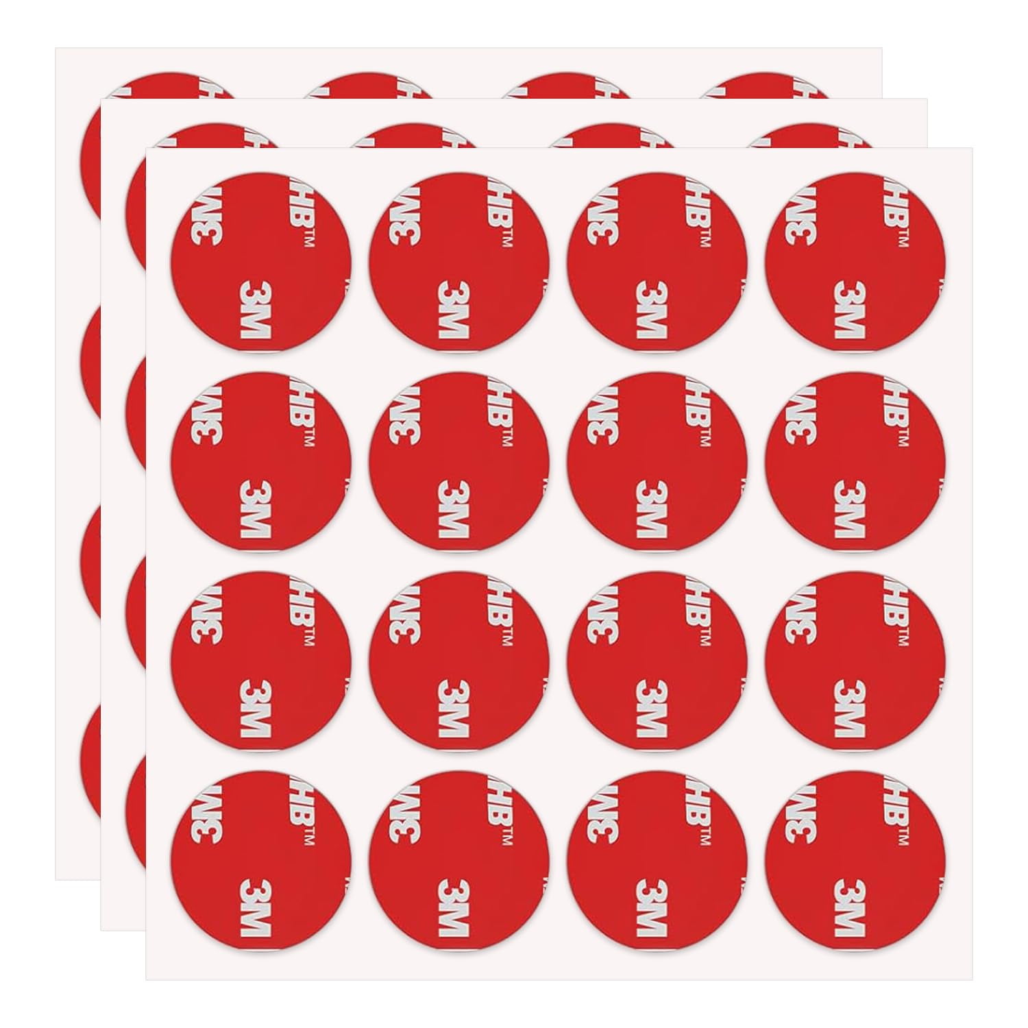 3M VHB Double Sided Adhesive Pads Heavy Duty, 1" Round 48 PCS Waterproof Heat Resistant Tape, Strong Hold Mounting Tape for Home, Car, and Outdoor Use