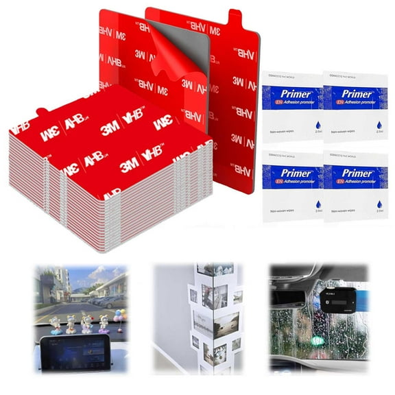 3M VHB Double Sided Sticky Pads, Square Double Sided Mounting Tape, Waterproof Sticky Pads for Indoor and Outdoor, Home Decoration, Car 2" X 2", 40 Pcs (Square 2''-40pcs)