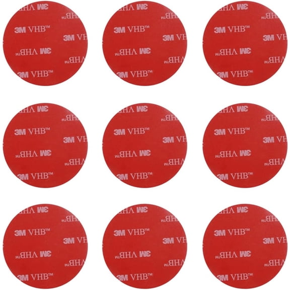 3M VHB Heavy Duty Double Sided Adhesive Pads for Wall Hanging, Strong Sticky tack and Removable (9pcs 2in)