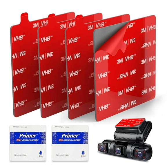 3M VHB Square Adhesive Double Sided Tape for Suction Cup Mount, 4Pcs 2.84" Heat Resistant Mounting Sticker Tape for Dash/Camera/GPS/Ipad/Car Phone Sucker Holders