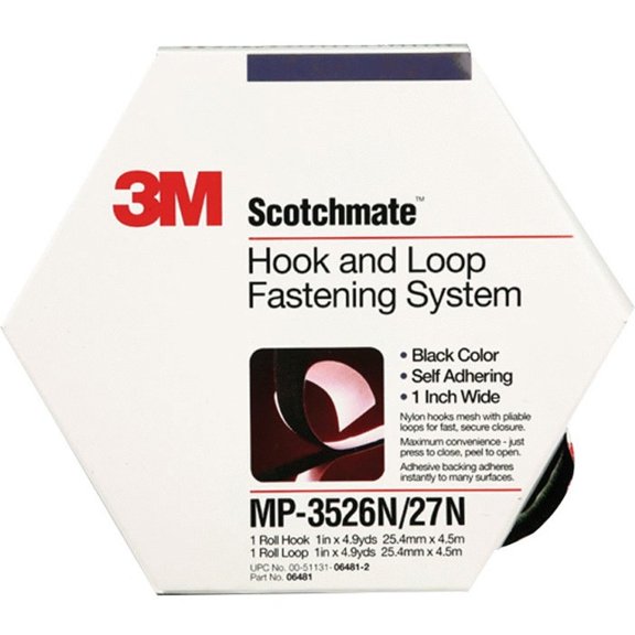 3M Velcro Hook and Loop Black Display Box 1 Inch x 4.9 Yards