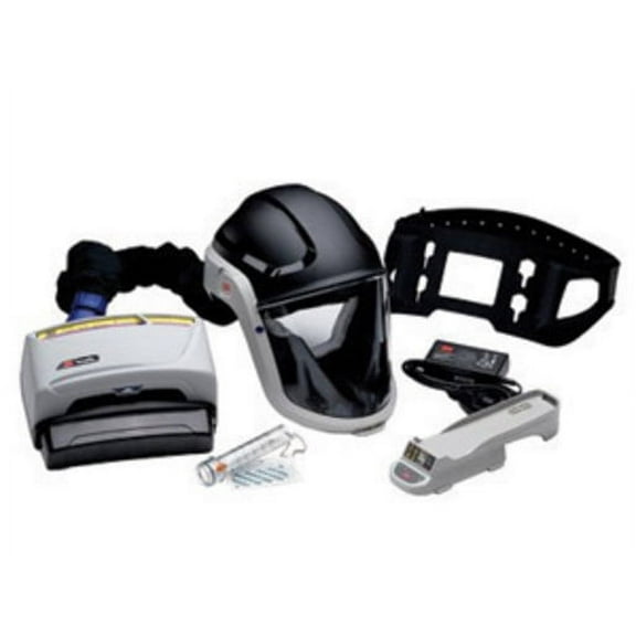 3M Versaflo TR-600-HIK Belt Mounted Universal Light Weight PAPR Kit With Hard Hat Assembly Headtop, Combination Cartridge, And TR-632 High Capacity Battery