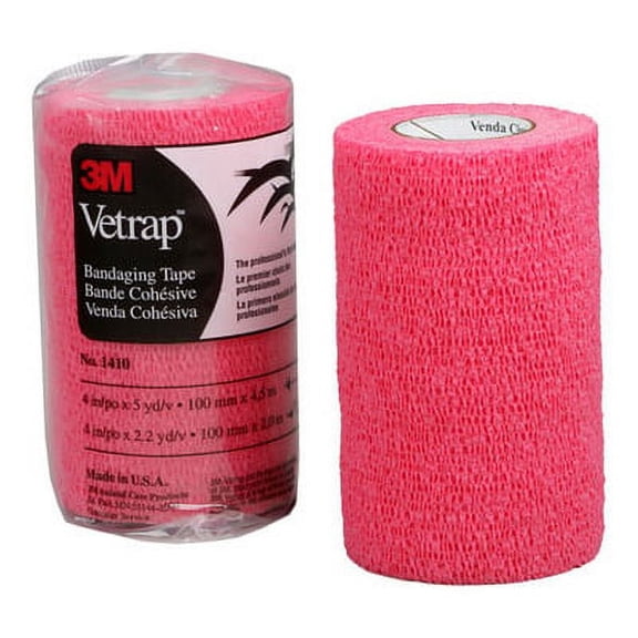 3M Vetrap Single Roll Bandaging Tape 4-Inches X 5-Yards Red