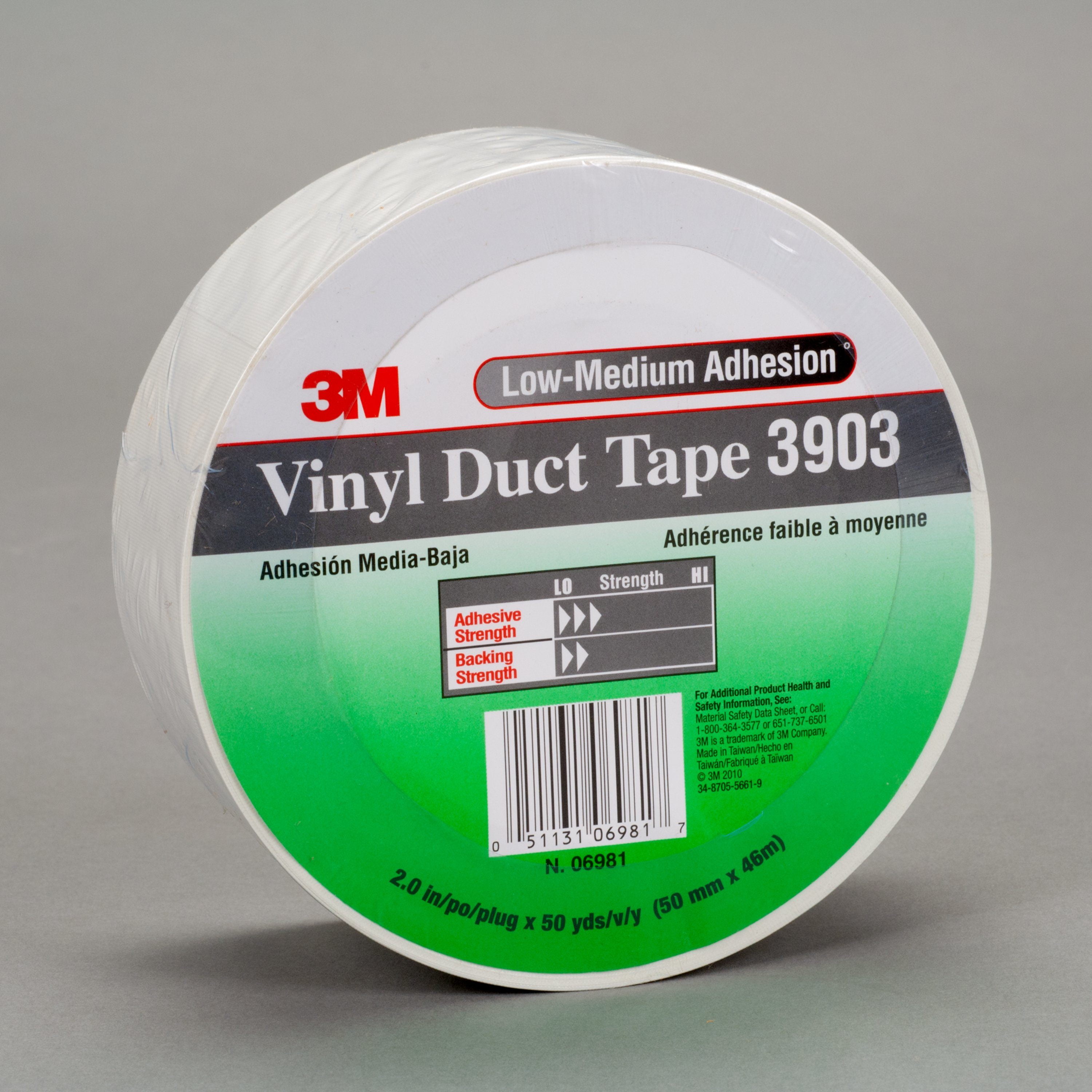 3M Vinyl Duct Tape 3903 Gray, 3 in x 50 yd 6.5 mil, 18 per case Conveniently Packaged