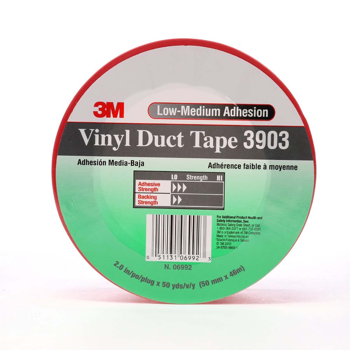 3M Vinyl Duct Tape 3903 Red, 2 in x 50 yd 6.5 mil, 24 per case Individually Wrapped